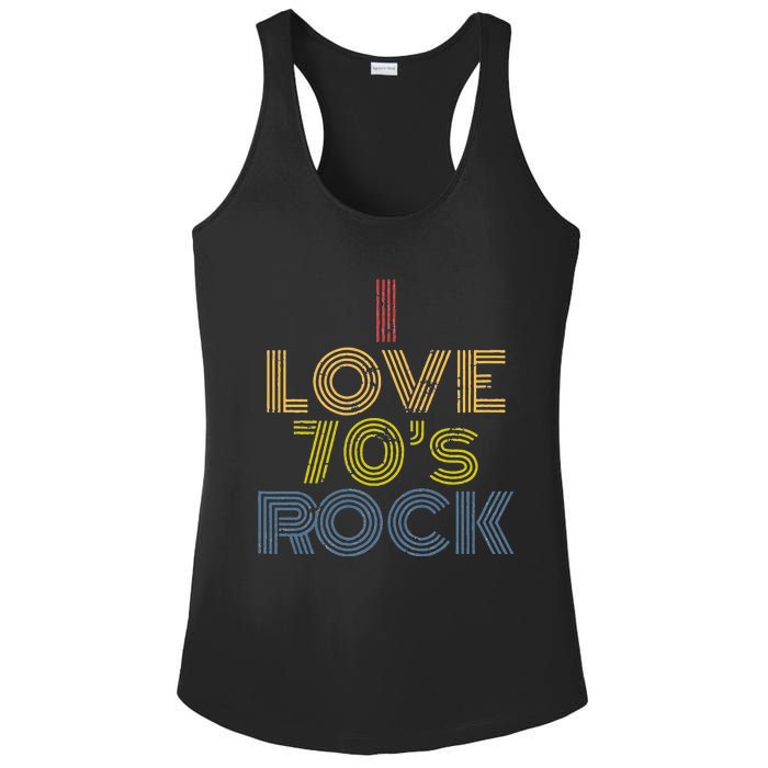 I Love 70s Rock Music Retro Vintage Ladies PosiCharge Competitor Racerback Tank