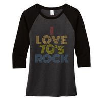 I Love 70s Rock Music Retro Vintage Women's Tri-Blend 3/4-Sleeve Raglan Shirt