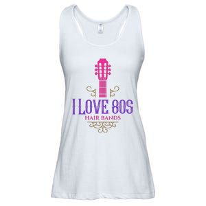 I Love 80s Hair Bands Music Lovers Funny Rock Glam Band Ladies Essential Flowy Tank