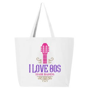 I Love 80s Hair Bands Music Lovers Funny Rock Glam Band 25L Jumbo Tote