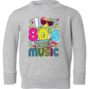 I Love 80's Music 80s Party Outfit Retro 1980s Raglan Baseball Tee Toddler Sweatshirt