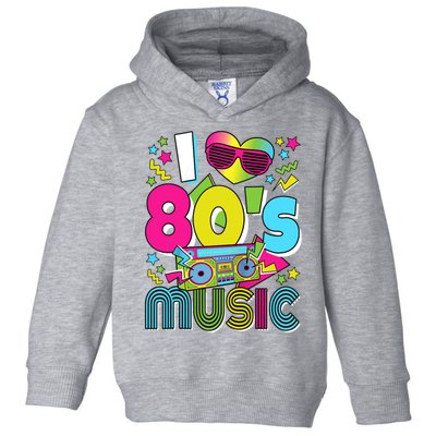 I Love 80's Music 80s Party Outfit Retro 1980s Raglan Baseball Tee Toddler Hoodie