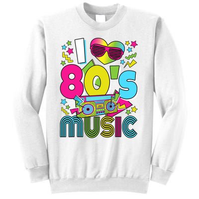 I Love 80's Music 80s Party Outfit Retro 1980s Raglan Baseball Tee Sweatshirt