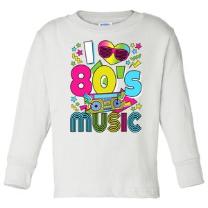 I Love 80's Music 80s Party Outfit Retro 1980s Raglan Baseball Tee Toddler Long Sleeve Shirt