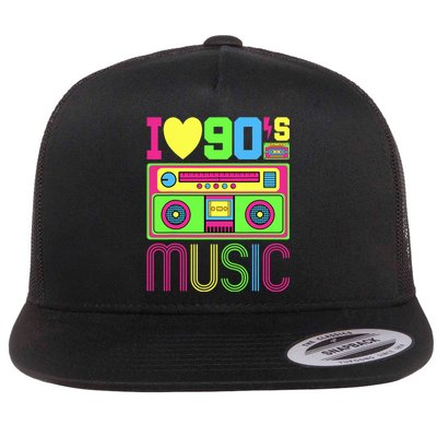 I Love 90s Music 1990s Style Hip Hop Outfit Vintage Nineties Flat Bill Trucker Hat