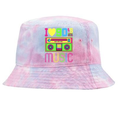 I Love 90s Music 1990s Style Hip Hop Outfit Vintage Nineties Tie-Dyed Bucket Hat