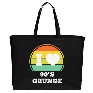 I Love 90s Grunge Rock Music Retro Party Concert Costume Cotton Canvas Jumbo Tote