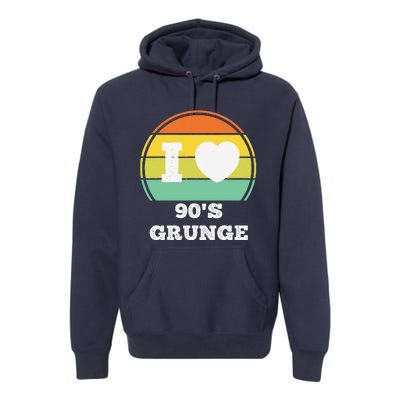 I Love 90s Grunge Rock Music Retro Party Concert Costume Premium Hoodie