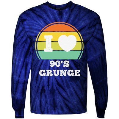 I Love 90s Grunge Rock Music Retro Party Concert Costume Tie-Dye Long Sleeve Shirt