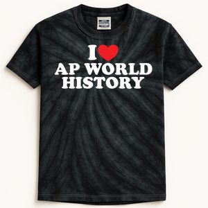 I Love AP World History Kids Tie-Dye T-Shirt