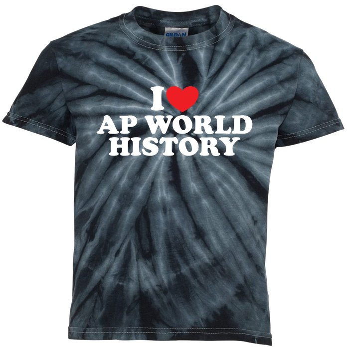 I Love AP World History Kids Tie-Dye T-Shirt