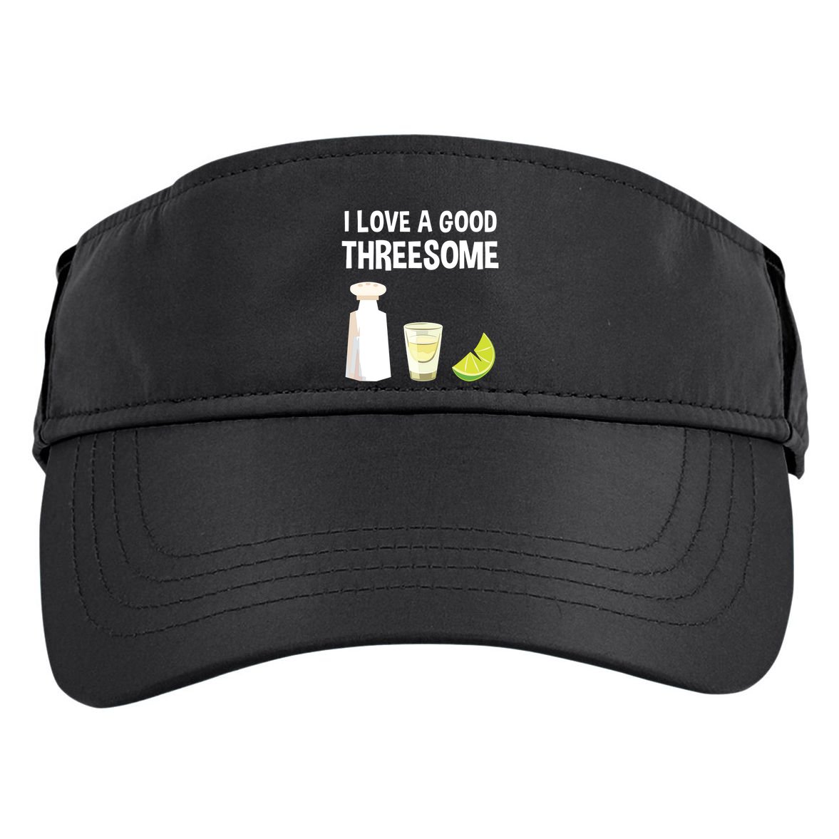 I Love A Good Threesome Bartender Bar Drink Tank Top Adult Drive Performance Visor
