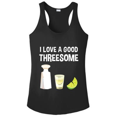 I Love A Good Threesome Bartender Bar Drink Tank Top Ladies PosiCharge Competitor Racerback Tank