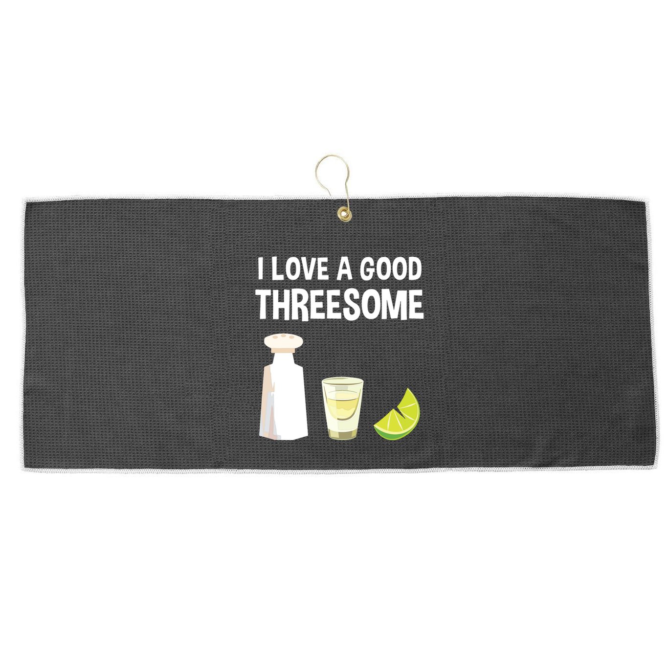 I Love A Good Threesome Bartender Bar Drink Tank Top Large Microfiber Waffle Golf Towel