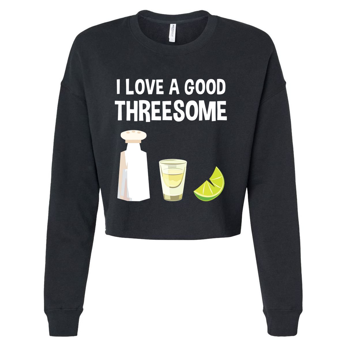 I Love A Good Threesome Bartender Bar Drink Tank Top Cropped Pullover Crew
