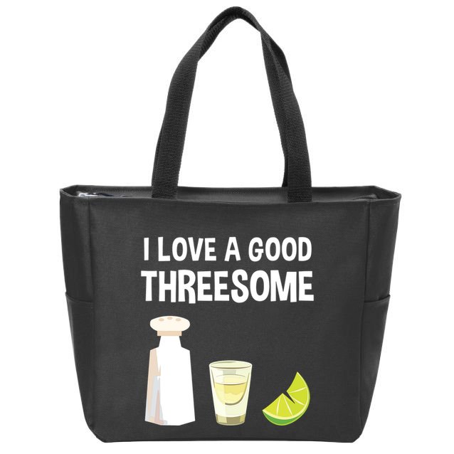 I Love A Good Threesome Bartender Bar Drink Tank Top Zip Tote Bag