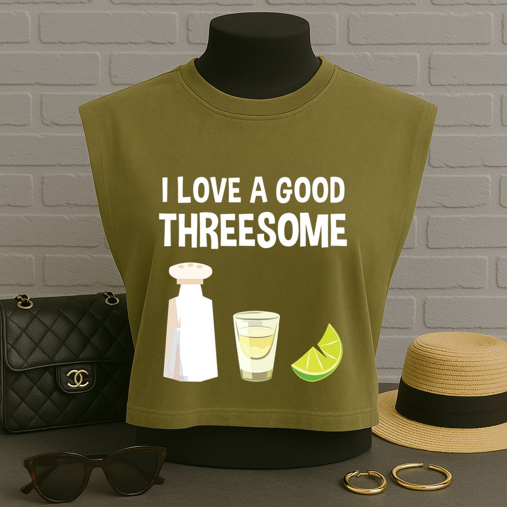 I Love A Good Threesome Bartender Bar Drink Tank Top Garment-Dyed Women's Muscle Tee
