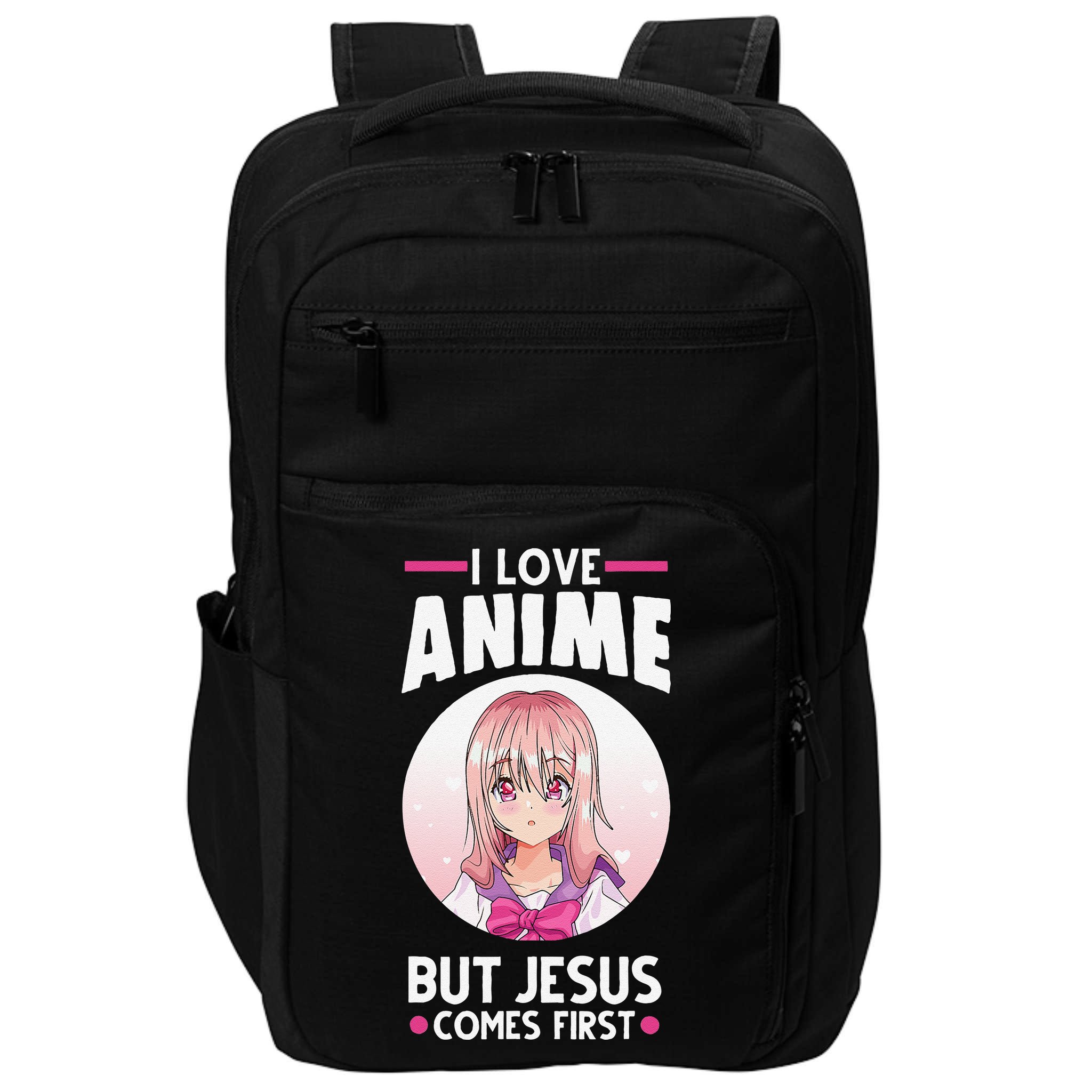 I Love Anime But Jesus Comes First Anime Impact Tech Backpack