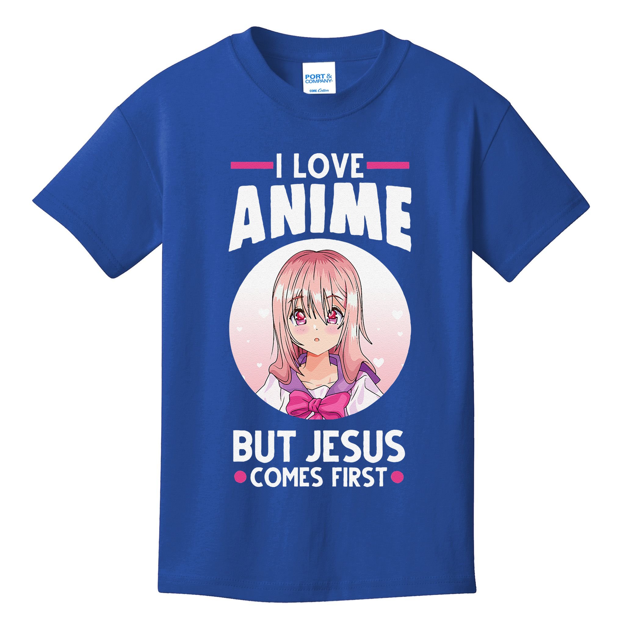 I Love Anime But Jesus Comes First Anime Kids T-Shirt