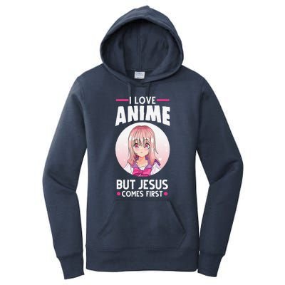 I Love Anime But Jesus Comes First Anime Women's Pullover Hoodie