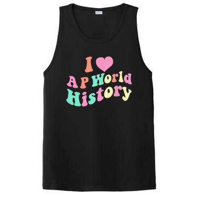 I Love AP World History Funny Groovy Design AP World History PosiCharge Competitor Tank