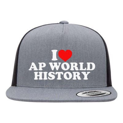 I Love AP World History Flat Bill Trucker Hat