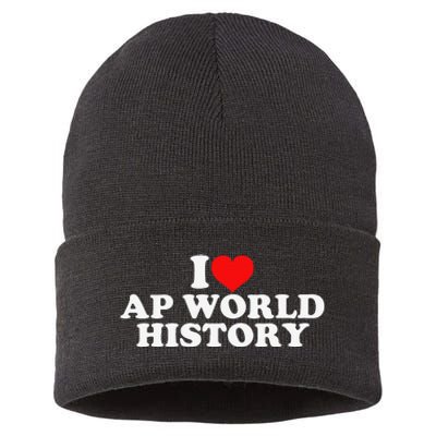 I Love AP World History Sustainable Knit Beanie