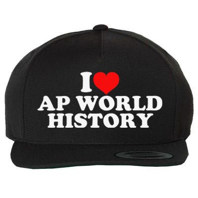 I Love AP World History Wool Snapback Cap