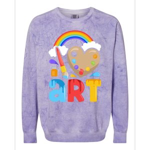 I Love Art Artist Painter Colorful Painting Funny Gift Girls Gift Colorblast Crewneck Sweatshirt