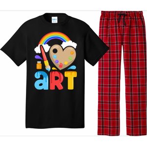 I Love Art Artist Painter Colorful Painting Funny Gift Girls Gift Pajama Set