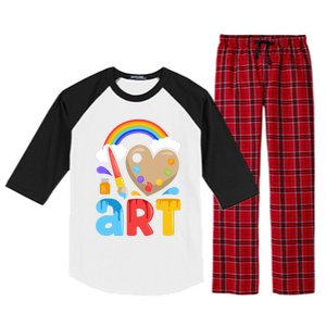 I Love Art Artist Painter Colorful Painting Funny Gift Girls Gift Raglan Sleeve Pajama Set