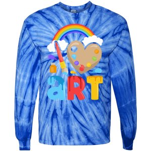 I Love Art Artist Painter Colorful Painting Funny Gift Girls Gift Tie-Dye Long Sleeve Shirt