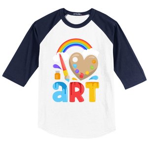 I Love Art Artist Painter Colorful Painting Funny Gift Girls Gift Baseball Sleeve Shirt