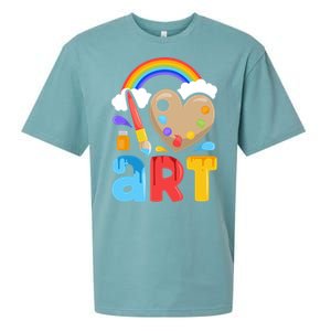 I Love Art Artist Painter Colorful Painting Funny Gift Girls Gift Sueded Cloud Jersey T-Shirt