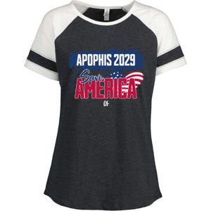 I Love America Asteroid 99942 Apophis 2029 April Gift Enza Ladies Jersey Colorblock Tee