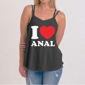 I Love Anal Viral Funny Joke Naughty Urban Slang Butt Women's Strappy Tank