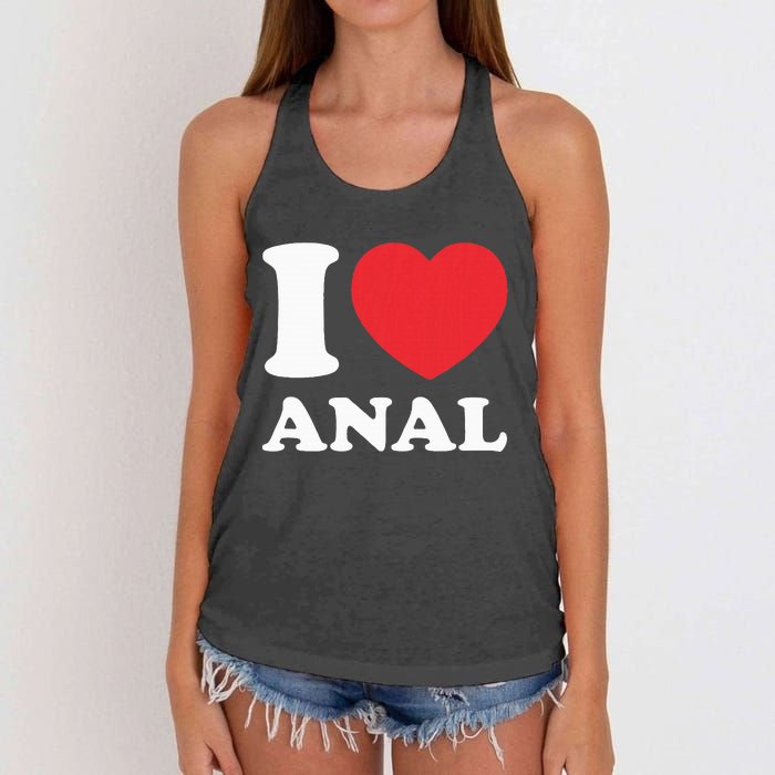 I Love Anal Viral Funny Joke Naughty Urban Slang Butt Women's Knotted Racerback Tank