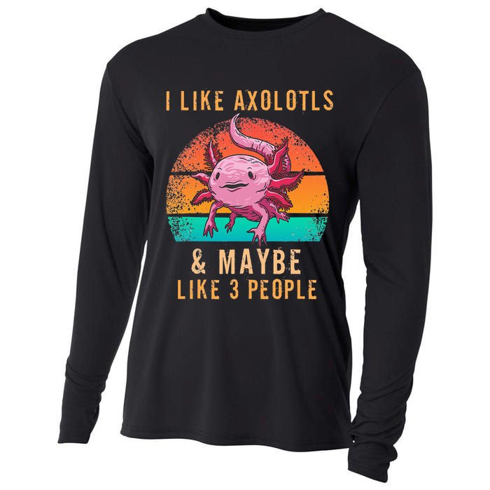I Like Axolotl And Maybe 3 People Mexican Walking Fish Cooling Performance Long Sleeve Crew