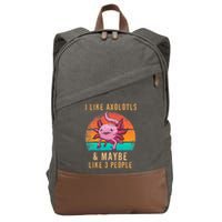 I Like Axolotl And Maybe 3 People Mexican Walking Fish Cotton Canvas Backpack