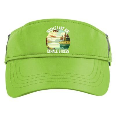 Inhale Lake Air Exhale Stress Funny Meditation Camping Gift Adult Drive Performance Visor