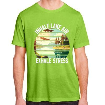 Inhale Lake Air Exhale Stress Funny Meditation Camping Gift Adult ChromaSoft Performance T-Shirt