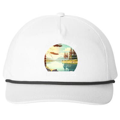 Inhale Lake Air Exhale Stress Funny Meditation Camping Gift Snapback Five-Panel Rope Hat