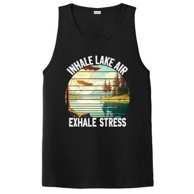 Inhale Lake Air Exhale Stress Funny Meditation Camping Gift PosiCharge Competitor Tank