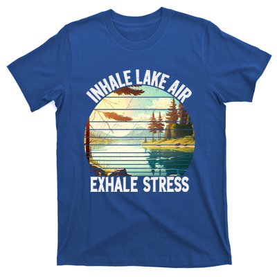 Inhale Lake Air Exhale Stress Funny Meditation Camping Gift T-Shirt