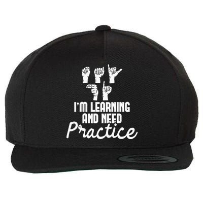 Im Learning And Need Practice ASL Interpreter Translator Wool Snapback Cap