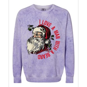 I Love A Man With A Beard Santa Claus Christmas Xmas Colorblast Crewneck Sweatshirt