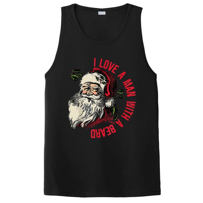 I Love A Man With A Beard Santa Claus Christmas Xmas PosiCharge Competitor Tank