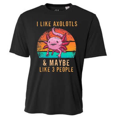 I Like Axolotl And Maybe 3 People Mexican Walking Fish Cooling Performance Crew T-Shirt