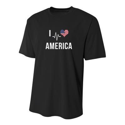 I Love America Youth Performance Sprint T-Shirt