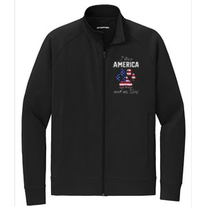 I Love America And My Dog Patriotic Pride Flag Dog Lover Stretch Full-Zip Cadet Jacket